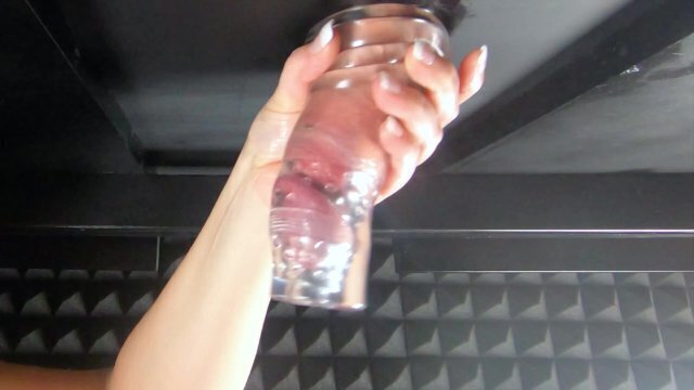 Massaging clients with fuck sleeve (milking table) Loud stroking sounds with lots cum.