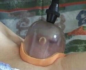 French mature gets a large dildo into her pumped pussy