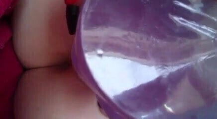 using my extra wide dildo and making my cunt gape