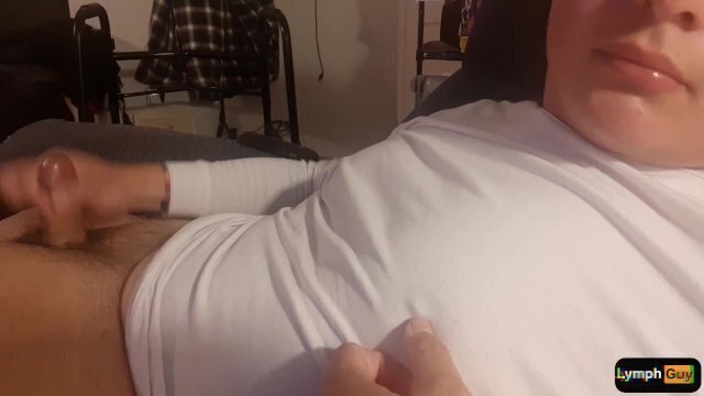 Amputee with Lymphedema cums plays with nipples weird disability devotee chubby