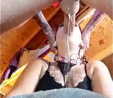 Hardcore sloppy throat fuck XMAS