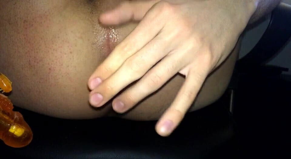 Fucking my wet shaved virgin ass with rabbit 