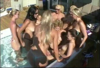 Naughty Allie All Girl Pool Swinger Party 