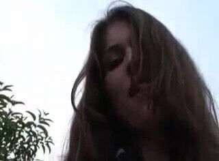 Cute hairy brunette makes herself