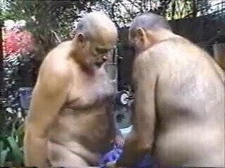 Three Old Daddies Sucking and Fucking