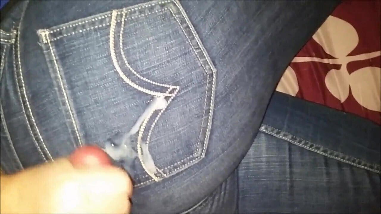 Load of cum over her jeans
