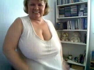 Nancy playing with tits (1)