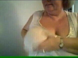 Nancy playing with tits (2)