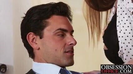 Hottie takes deep office desk