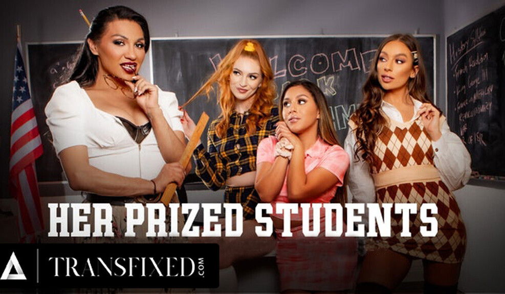 TRANSFIXED - HOT CLASSROOM FOURSOME With Jessy Dubai, Maya Kendrick, Liv Revamped, and April Olsen!