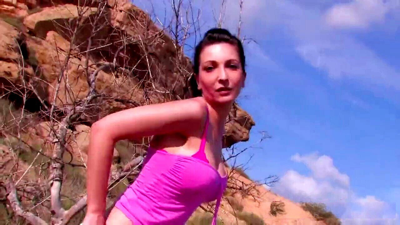 Riding cock, brunette black-haired