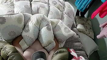 Long Version 40min. Skeaking Into Step-Sisters Room Hump Comforter Shiny Jacket