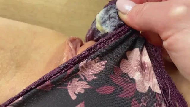 Super creamy pussy dirty stained panties