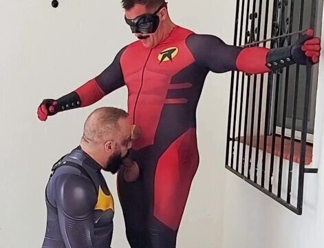 Batman Robin fucking after fighting crime