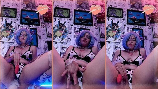 Sexy girl dressed masturbates squirting orgasm