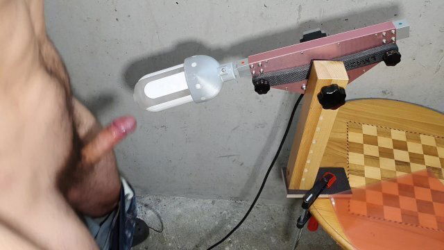 penis stroked home made Fucking Machine