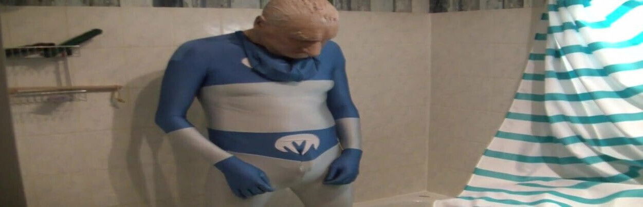 masked old zentai hero wanking 