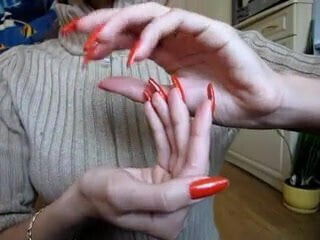 Beautiful orange long nails