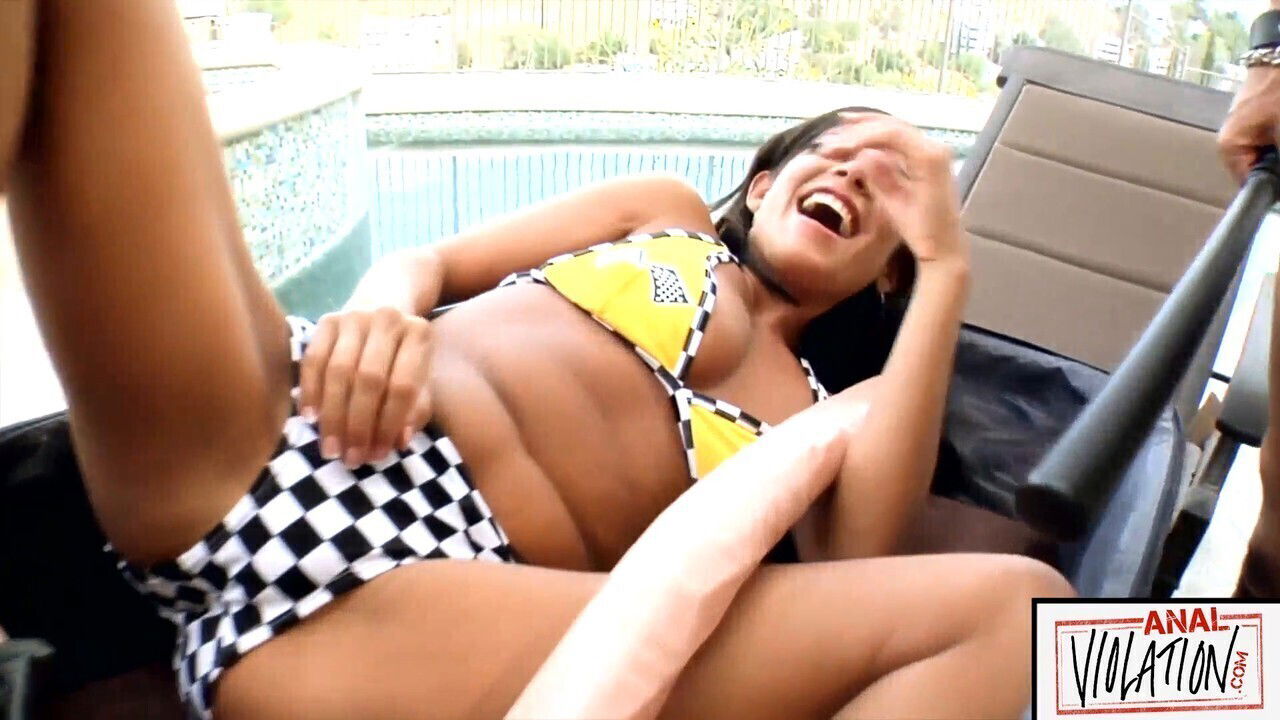 Brunette, anal, bent-over