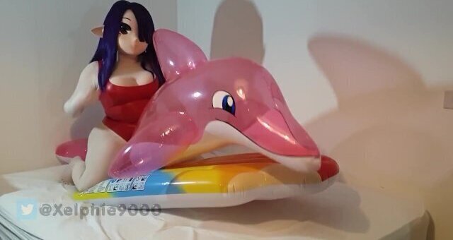 Xelphie's Pink Inflatable Dolphin Ride