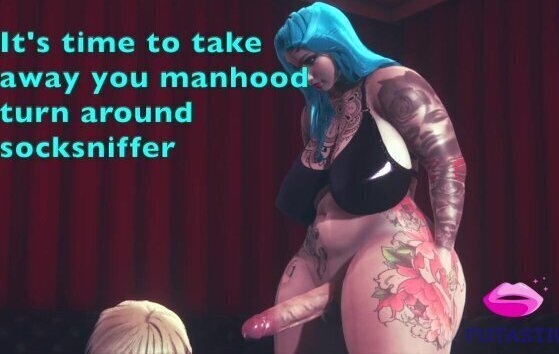 Futa Goth step-sister fucks step-brother smelling socks