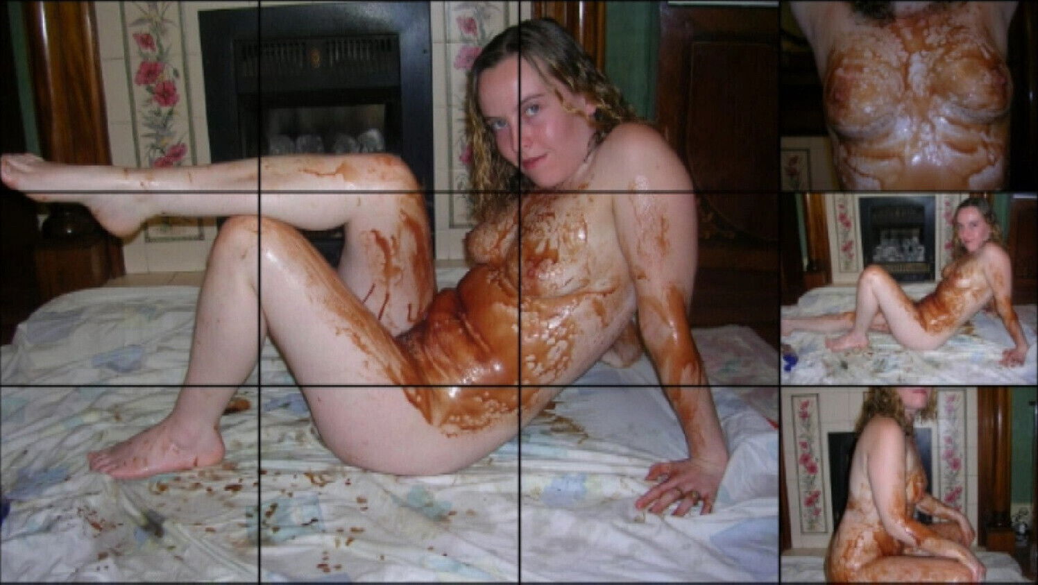 Haley Gets Messy chocolate sauce