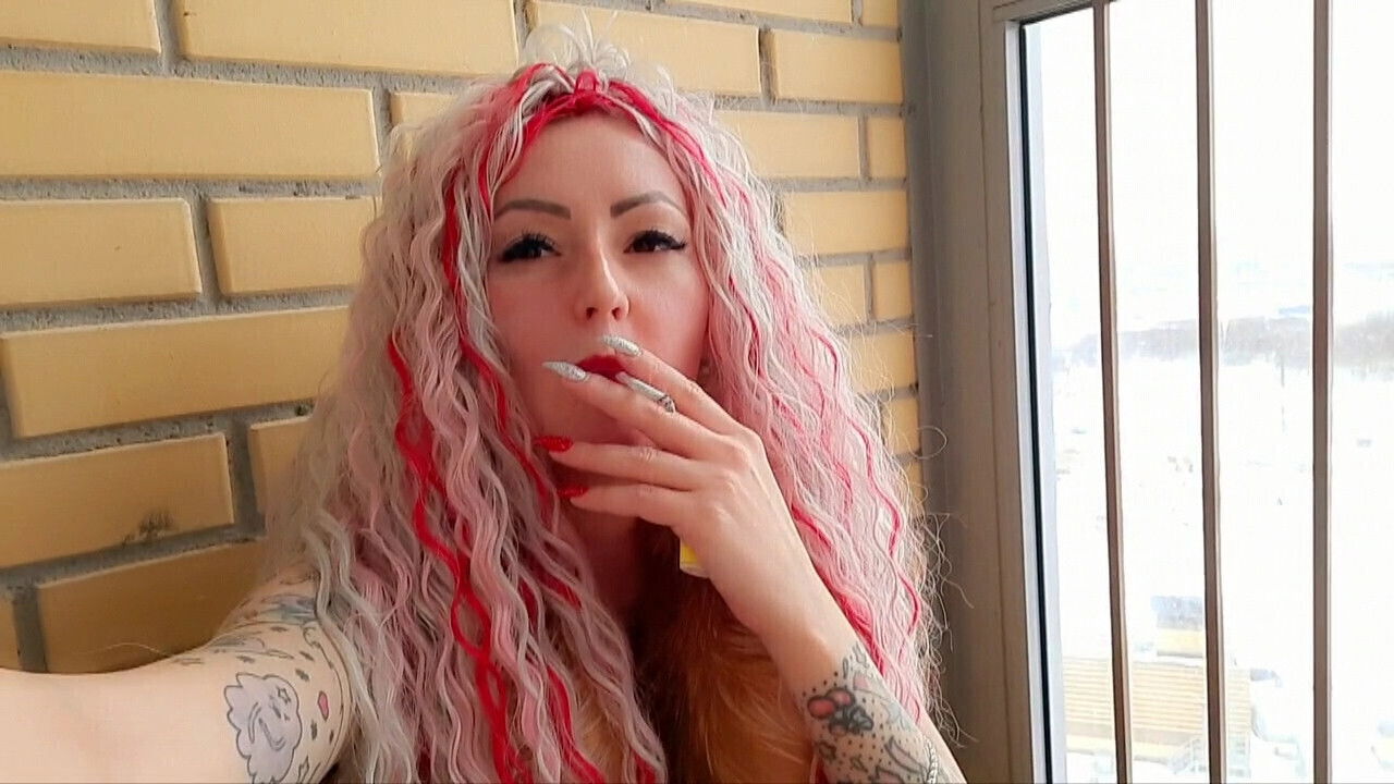 Fetish smoking cigarette smoke