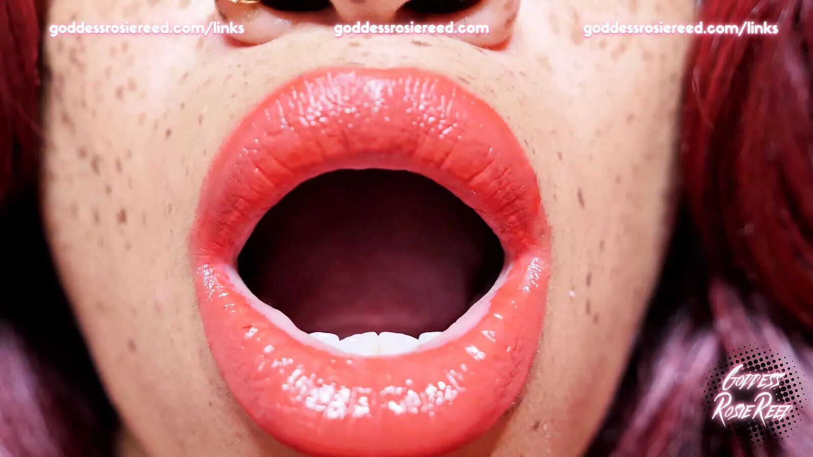GODDESS ROSIE REED LIPSTICK MOUTH FETISH WORSHIP EBONY LIPS