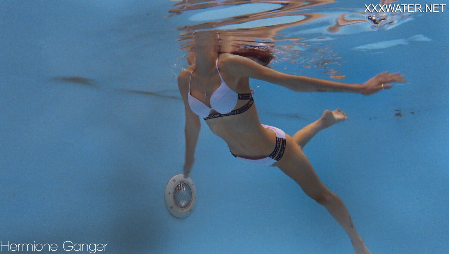 Tiny petite skinny sexy Hermione Ganger underwater
