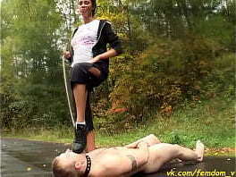 russian mistress walking a slave