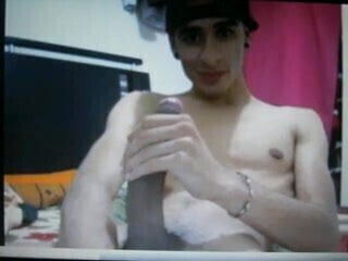 young latin jerking huge dick