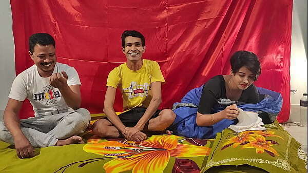 Husband fingering while wife fuck Threesome Bengali