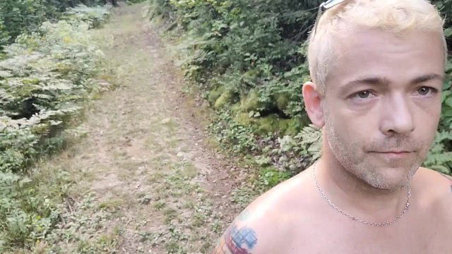 Camping site, getting naked walking public trails. Finished picnic table hikers