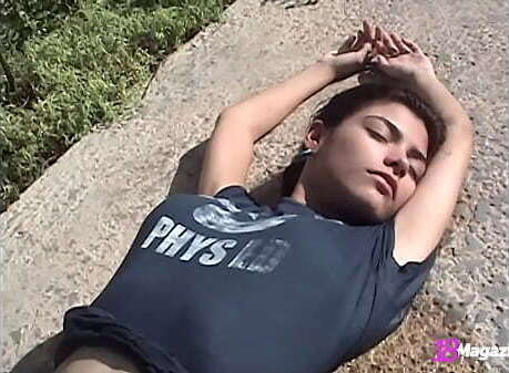 Boobed Brunette Coed True Tere Gets While Goofing Pool!