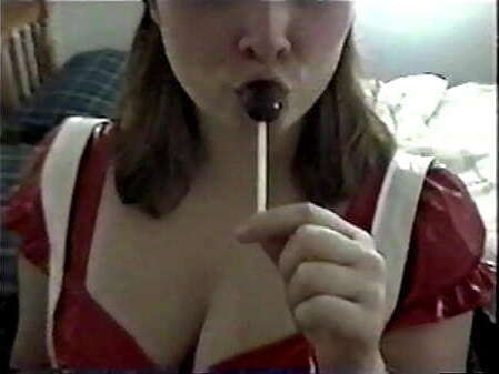 Busty Brunette masturbates, doggy style, then gets pearl necklace.