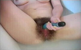Hairy Milf Toying Bath