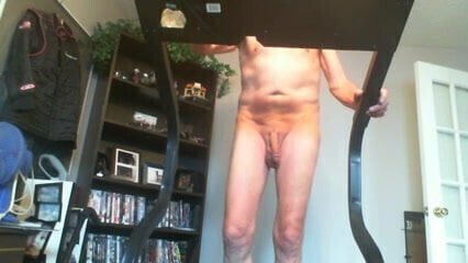 Walking tread mill nude