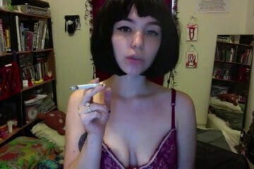 hot smoking webcam girl