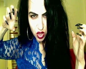 seductress with long dark nails