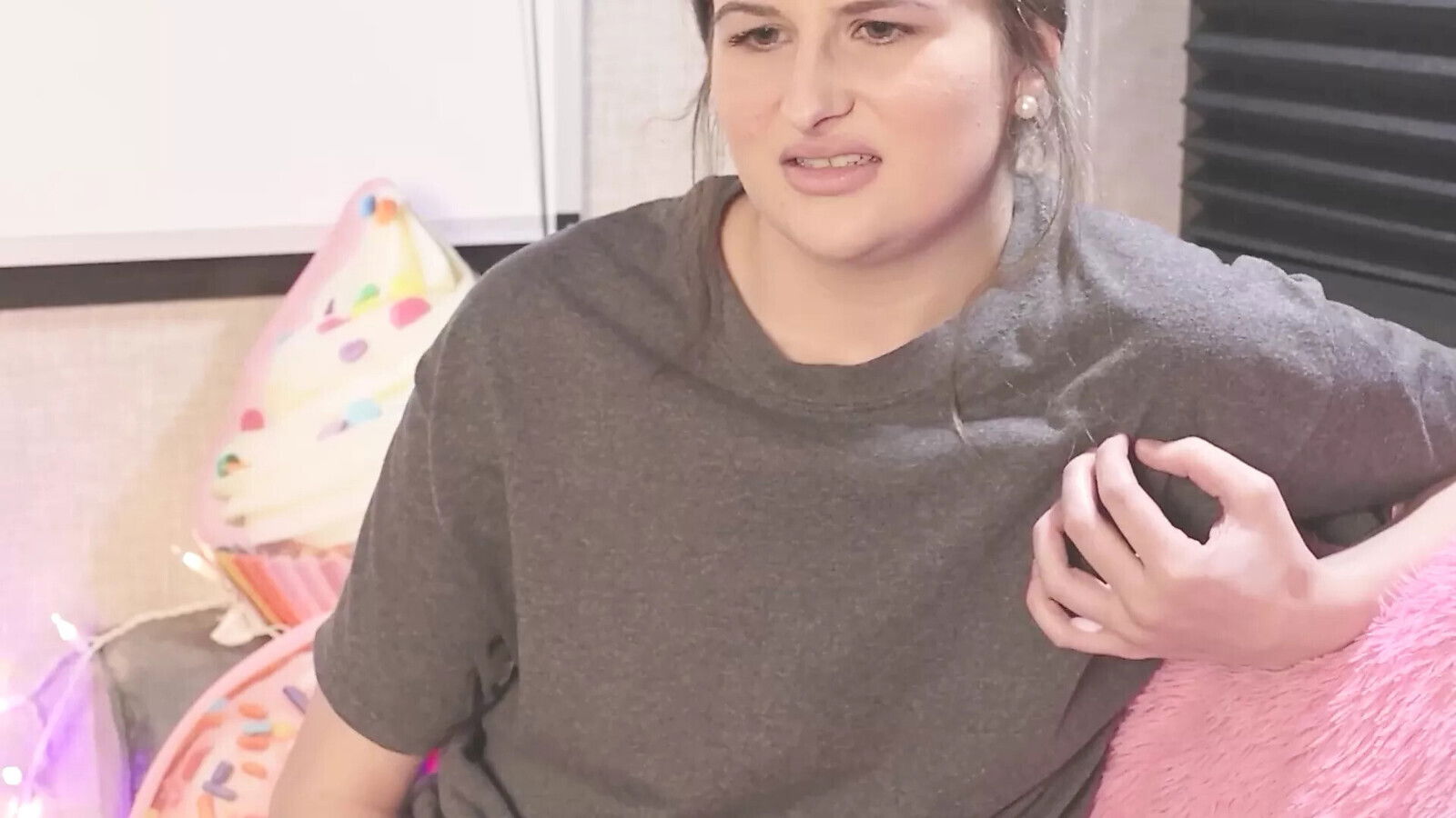 Stepsister sucks step brothers dick swallow while they trapped camper