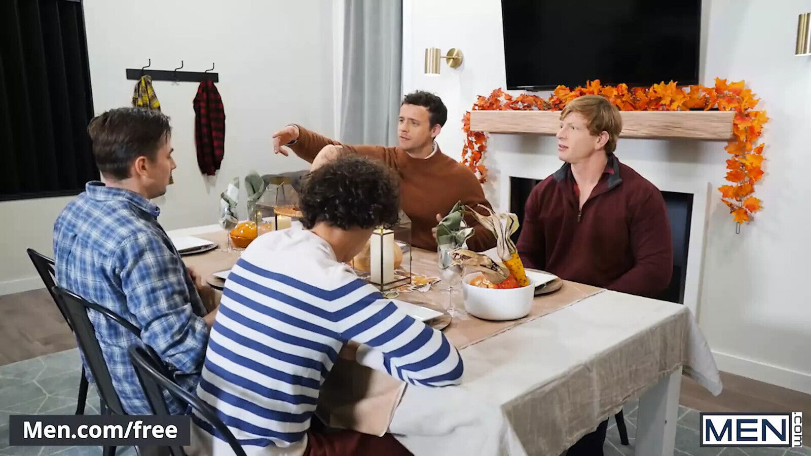 Friendsgiving Meeting With Nate Grimes Friends Ends Wild Fucking Party