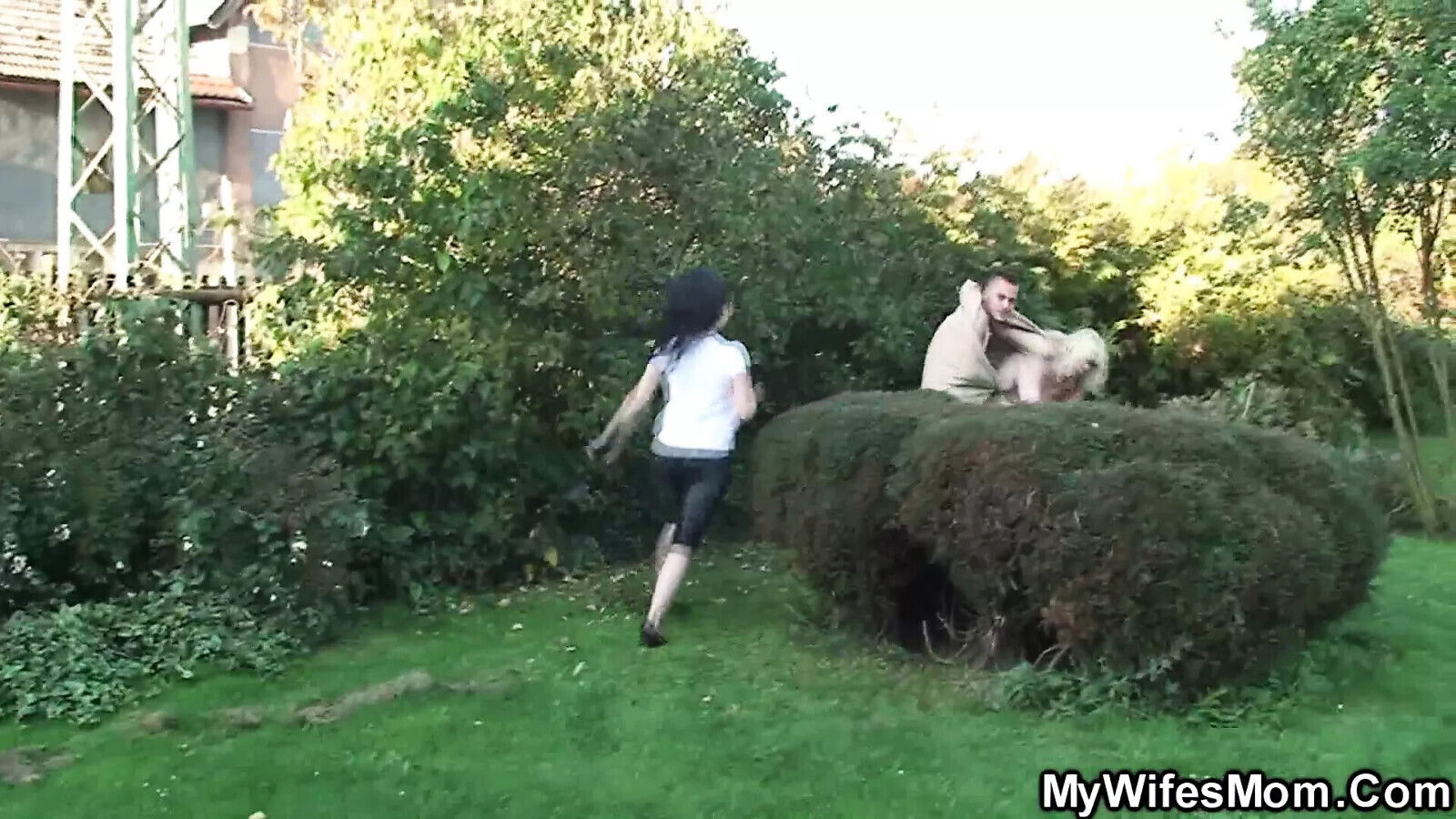 mother cheating outdoors