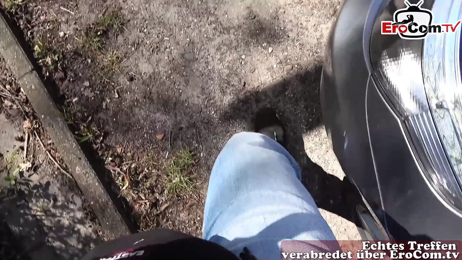 Brunette German Teen black nylons during real filmed fuck date