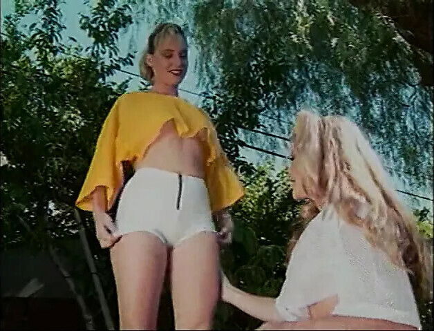 Slutty blonde bends over gets girlfriend stick tongue pussy