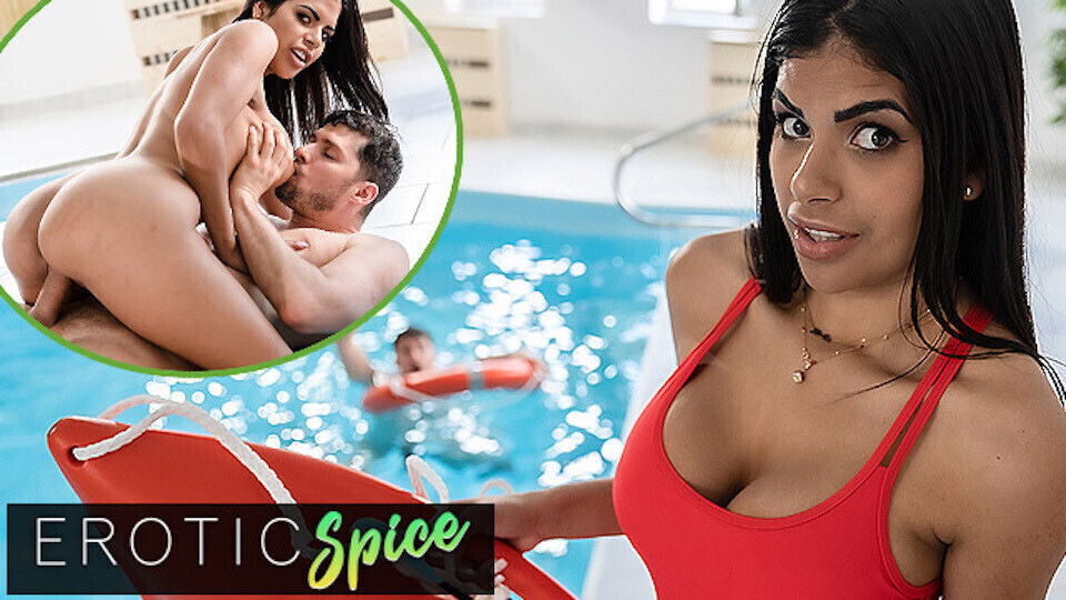 DEVIANTE Lifeguard Sheila Ortega saves cock, pussy creampied