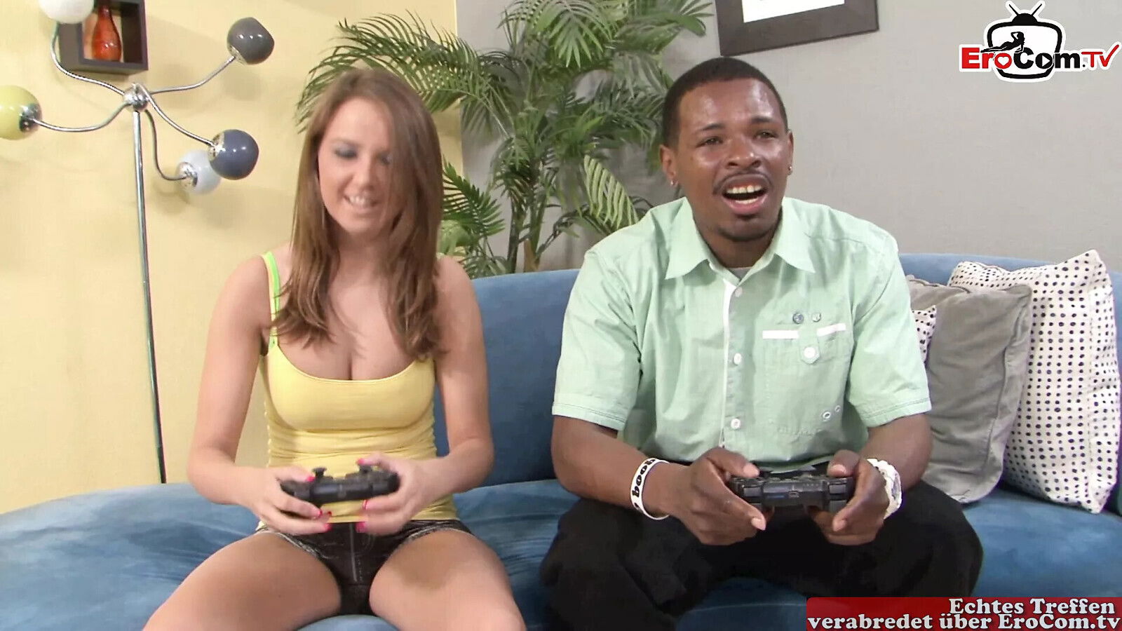 Brunette Girl with small enjoys first during interracial scene