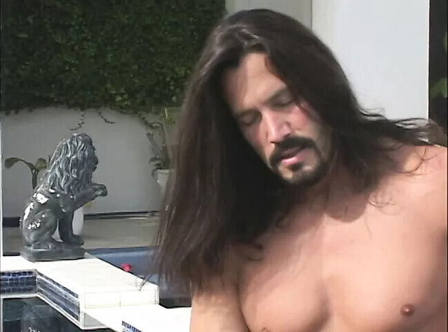 Horny rock musician fools around with juicy blonde hottie outdoor patio