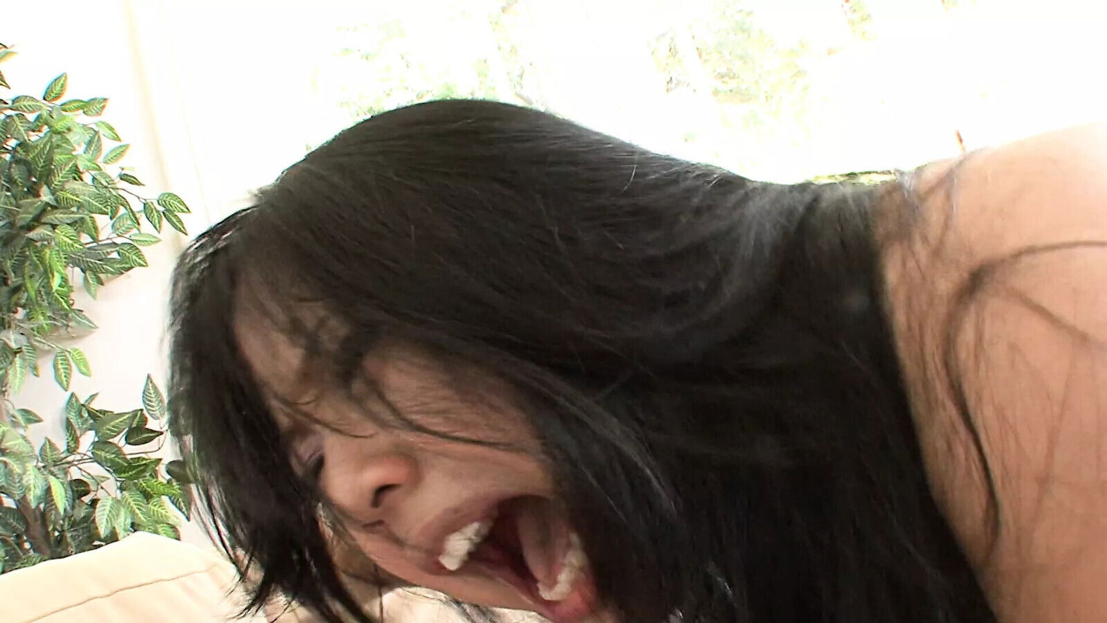 Sexy young Asian girl can't enough black dick mouth cunt