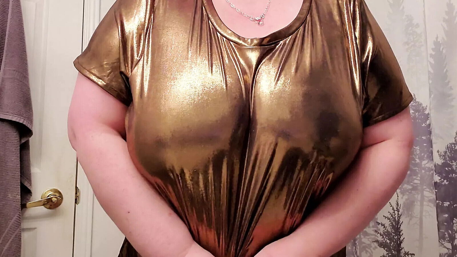 Pink Vamp teases with huge bouncing boobs hard nipples