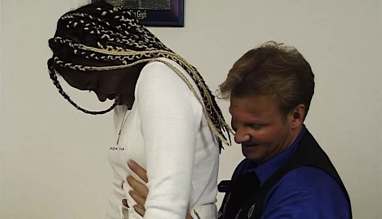 Schwarze weissen Strapsen gefingert